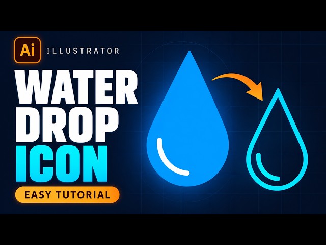 How to Create a WATER DROP ICON in Adobe Illustrator | Easy Tutorial