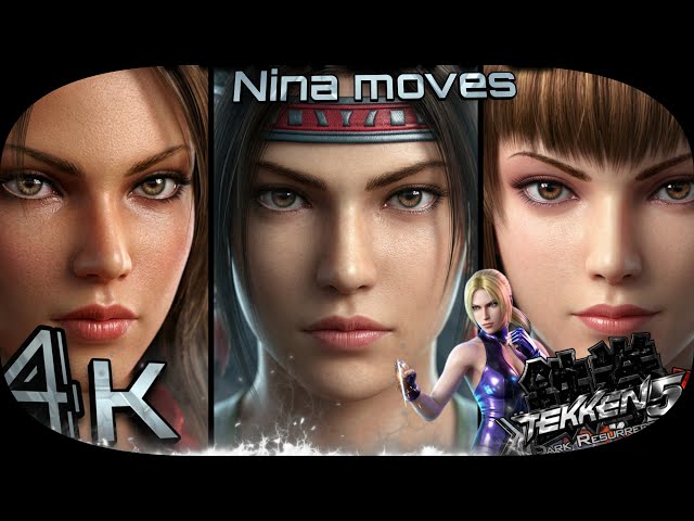 Christie, Julia & Anna with Nina moves vs Roger Jr moves Team Tekken 5 Remastered UHD 4K 60 FPS 