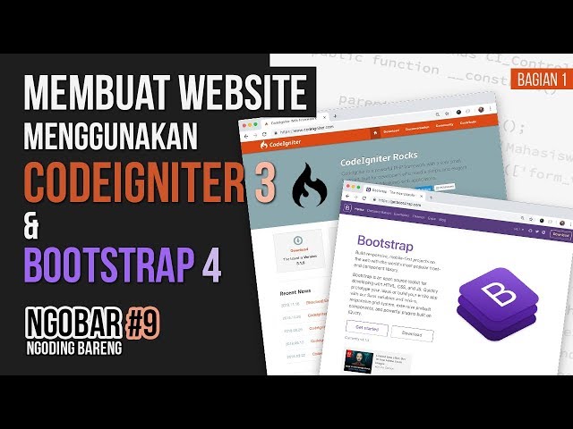 NGOBAR#9 : Membuat WEBSITE menggunakan CODEIGNITER 3 dan BOOTSTRAP 4 (bagian 1)