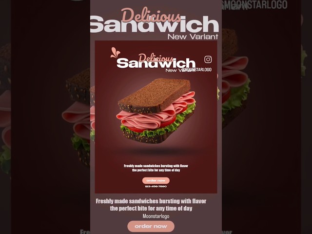 Create a Mouth-Watering Sandwich Banner in Just 2 Minutes 🔥