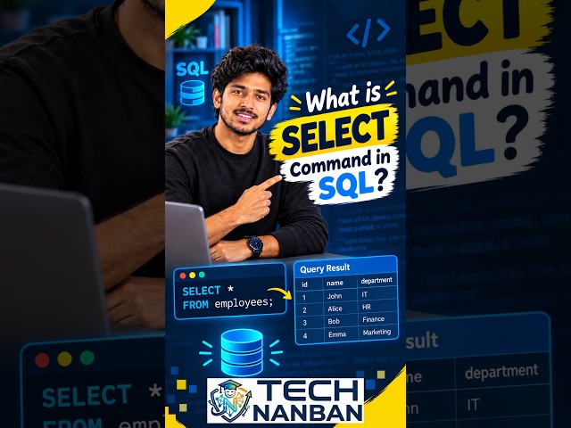 SELECT Command in SQL in 60 Seconds 🔥 | Tech Nanban #edit #shorts #education #sql #database