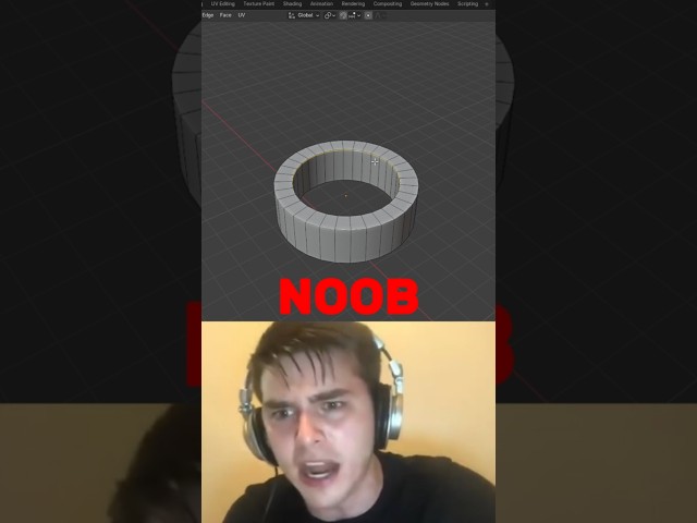 🔥 NOOB vs PRO – Bridging Edge Loops Vertically in Blender 5.0! 🔥#shorts #b3d #blender