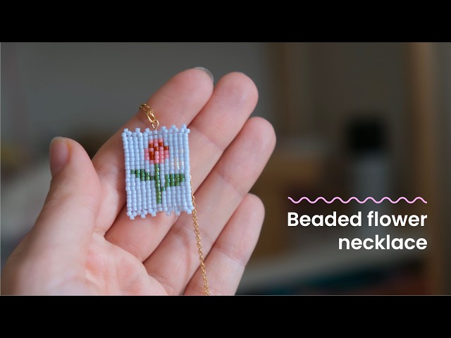 DIY flower beaded necklace - a cute accessory for spring