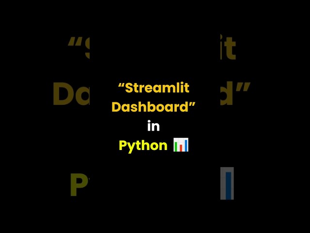 Streamlit Dashboard in Python #python #pythoncode #pythontutorial #coding #css #htmlcss