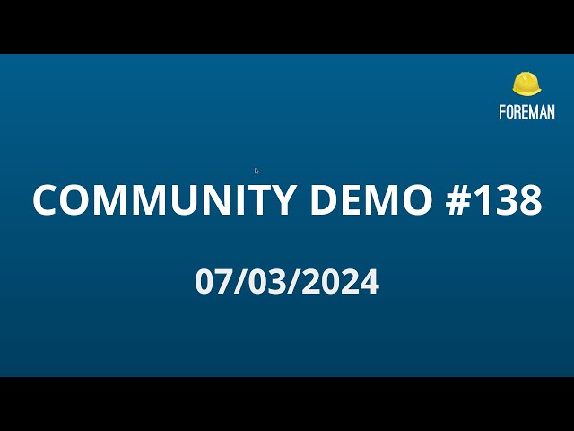 Foreman Community Demo #138