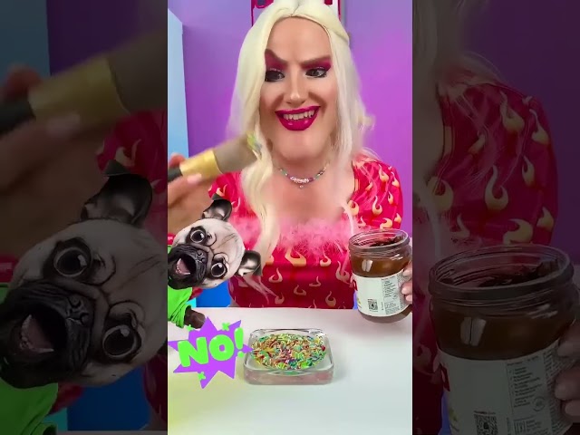🩵¡Diversión en la escuela con maquillaje comestible para tu mejor amigo peludo! #short