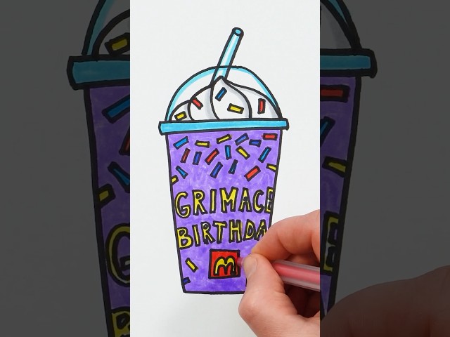 Grimace Shake Drawing   #shorts #drawing #art #viral