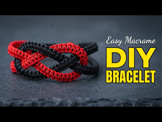 Black & Red Macrame Bracelet | Easy Pattern & Relaxing DIY