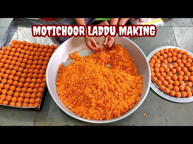 Large Quantity Of Motichoor Laddu Making | Perfect Motichoor Ladoo Recipe Sweet Shop style |మోతిచూర్