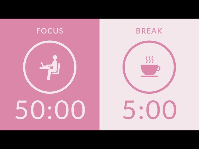 50/5 Pomodoro Timer with Pink Noise 🎧 3.5-Hour Study with Me for Deep Focus & ADHD ✨
