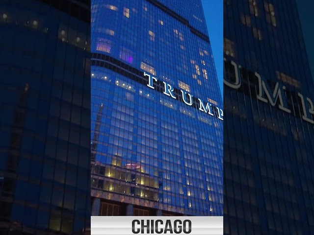 Trump Tower Chicago glowing at 2am hits hard #architecture #nighttime #viral