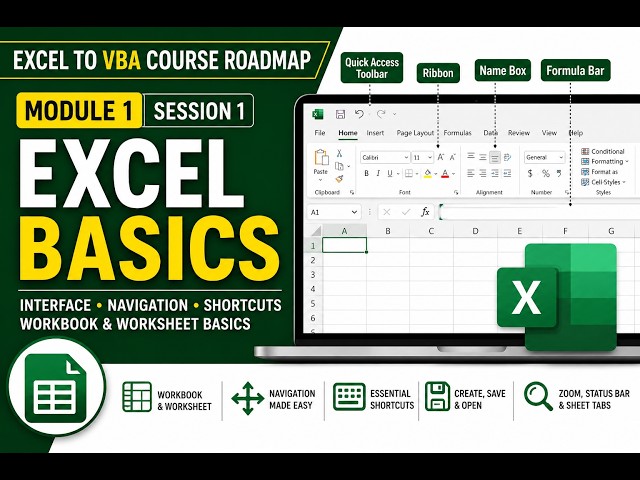 Session 1| Learn Excel from Scratch | Excel Interface, Navigation & Shortcuts