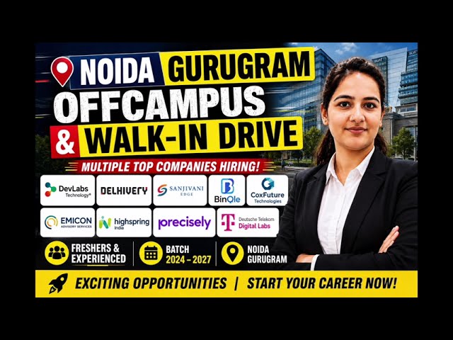 Noida & Gurugram Off-Campus & Walk-in-Drive September | Freshers & Experienced | ₹20 LPA |