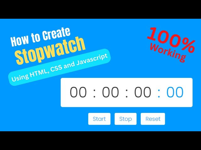 How to create Stopwatch Application in HTML CSS and JavaScript | Bluebace #webdesign