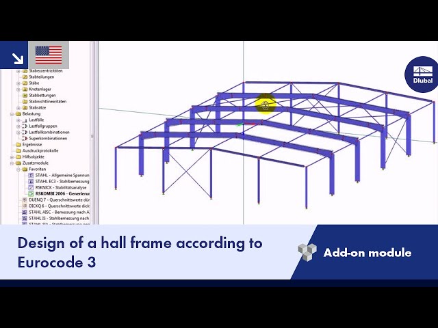 Dlubal RSTAB - Design of a hall frame according to Eurocode 3