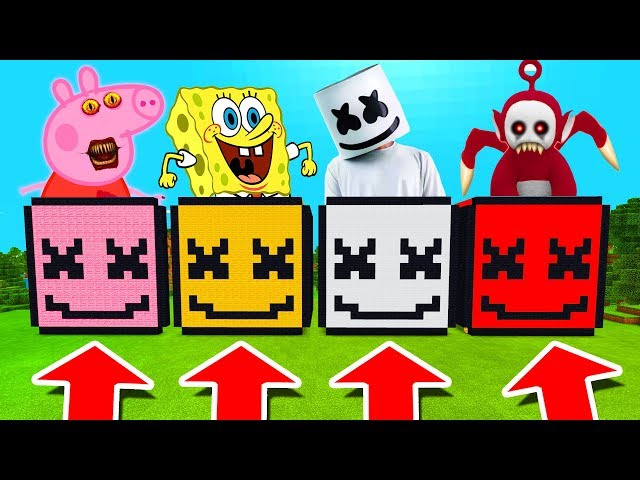 Minecraft PE : DO NOT CHOOSE THE WRONG MARSHMELLO! (Peppa Pig, Spongebob, Marshmello & Po)
