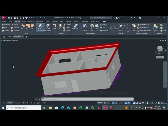 How to Create any 3D Roof in AutoCAD.  #autocadplan #autocadforbeginners #autocad_3d_modeling