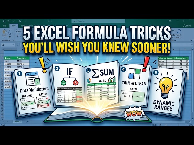 5 Excel Formula Tricks You’ll Wish You Knew Sooner! #excelformula #exceltricks
