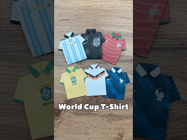 EASY ORIGAMI WORLD CUP T-SHIRT TUTORIAL | HOW TO MAKE ORIGAMI T-SHIRT STEP BY STEP | FIFA WORLD CUP