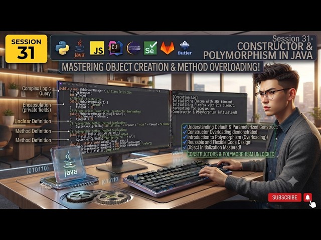 Session 31 Constructor in java and basic of polymorphism in java - selenium
