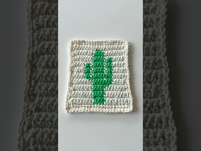 🌵 How to Crochet a Cactus Square 🌵 #shorts
