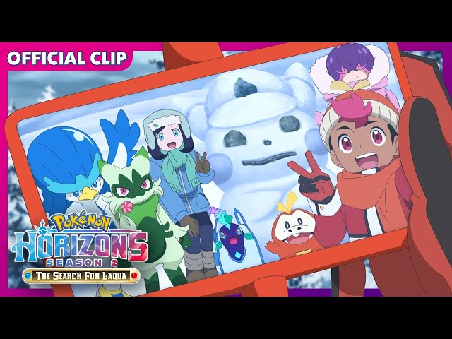 UK: Roy and Fuecoco's first snow! | Pokémon Horizons: Season 2 | Official Clip