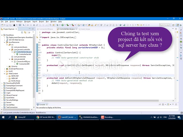 java servlet tutorial example BookStore