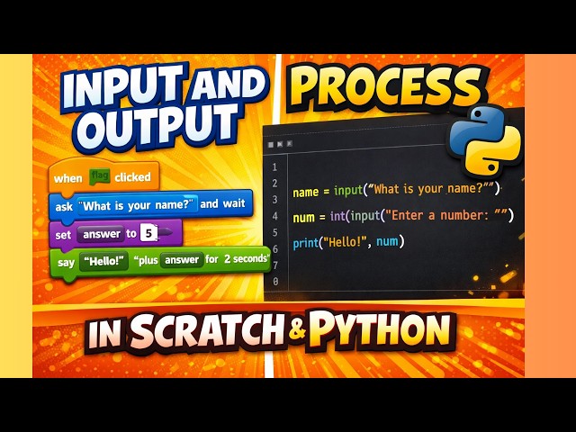 How to take input and show output — Scratch and Python