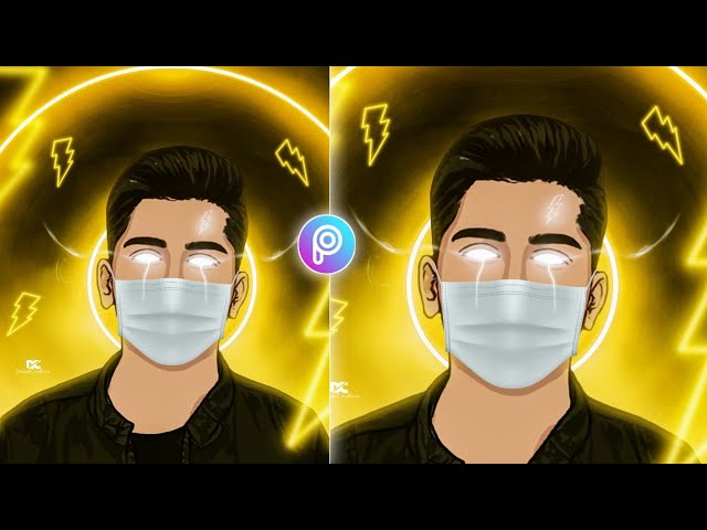 30 Second Neon Mask & Thunder Visual Photo Editing In Picsart App By Deepak Creations #Shorts
