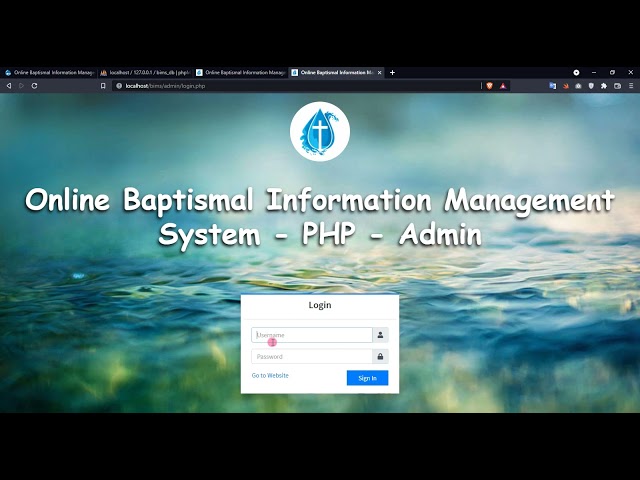 Online Baptismal Information Management System in PHP DEMO