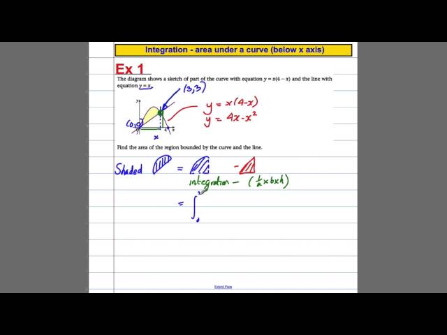 C2 Integration (4) area between and curve and a line