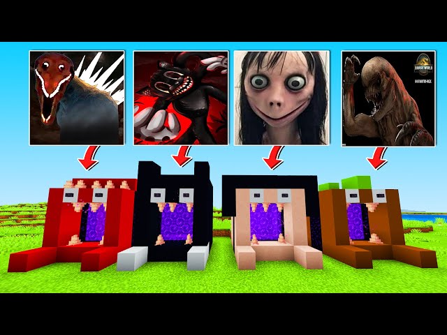 Never Make A Portal To Godzilla Bloodbath Cartoon Cat Momo & Distortus Rex in Minecraft