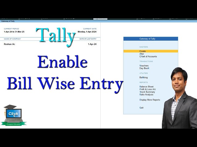 Bill Wise Entry in Tally Prime.