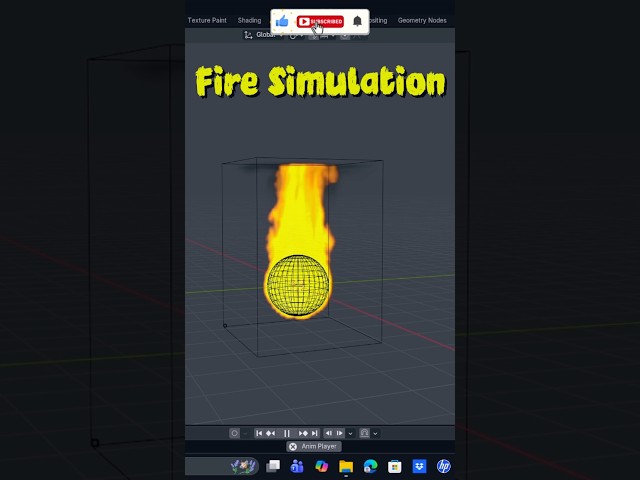 Easy Fire Simulation Tutorial in Blender #short #b3d #blendertutorial