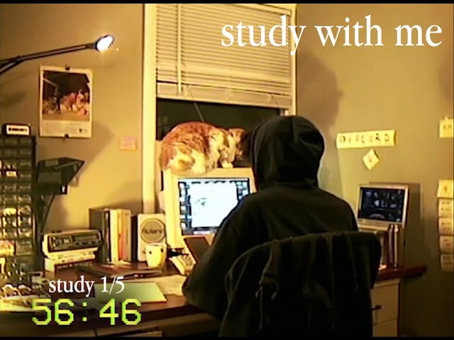 study with me pomodoro! rain sounds, 10-min break, no music