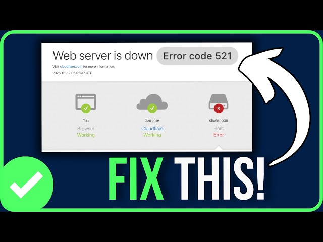 HOW TO FIX ERROR CODE 521 (2026) | Fix Web Server is Down Error Code 521 Problem