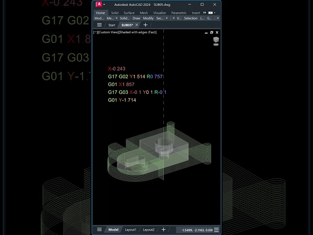SUB05 - FACE AND ROUGH MILLING #space #gcode #maths