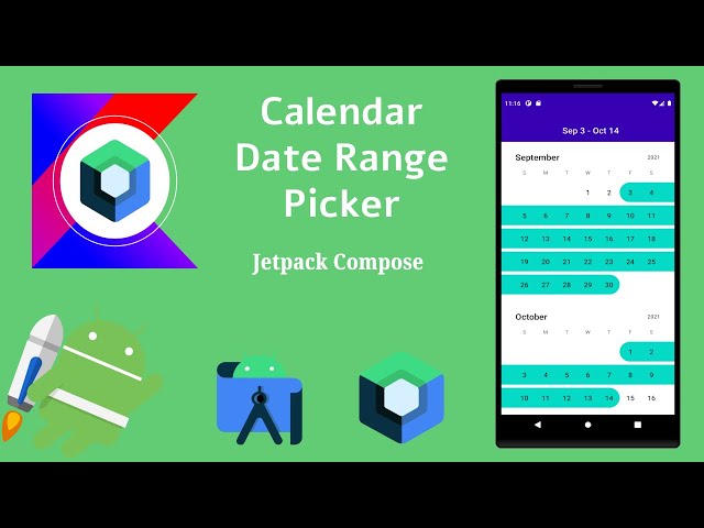 Implement Custom Calendar Date Range Picker in Jetpack Compose | Android | Kotlin | Make it Easy