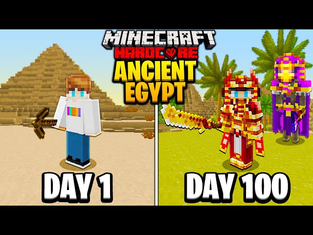I Survived 100 Days in ANCIENT EGYPT in Hardcore Minecraft...