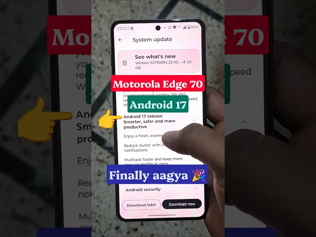 Moto edge 70 android 17 update milgya 🎉