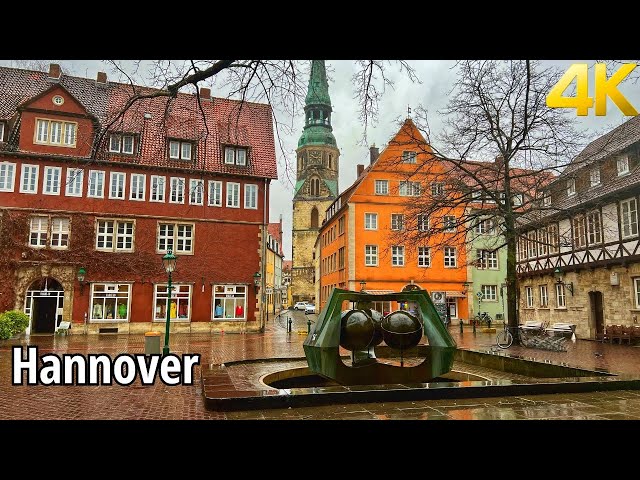 Hannover, Germany, walking tour  4K - A beautiful walk on the Carnival parade day