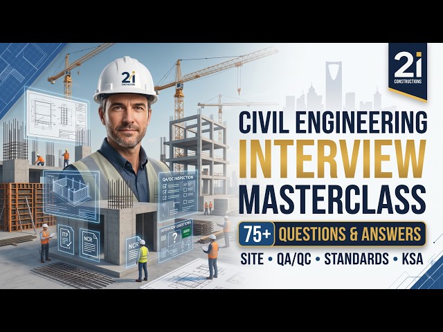 Civil Engineering Interview Masterclass | 75+ Questions & Answers | Site, QA/QC, Standards & KSA