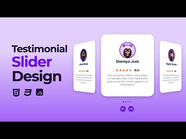 Responsive Testimonial Slider HTML CSS JavaScript