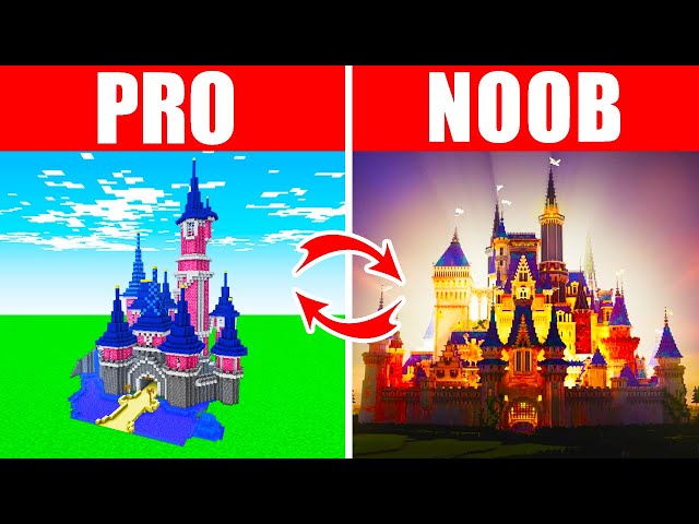 Minecraft NOOB vs. PRO: SWAPPED DISNEYLAND in Minecraft (Compilation)