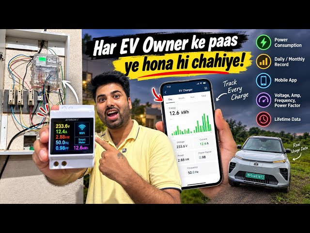 Get All Your EV Charging Details on Your Phone Now! ⚡| Smart WiFi Meter Installation Guide Full D...