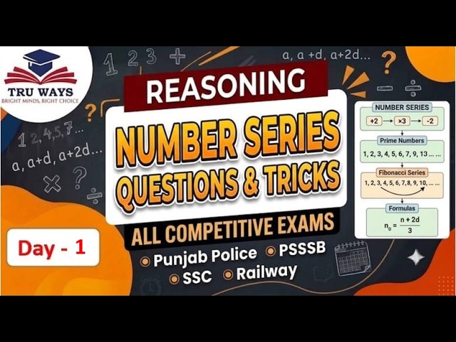 Number Series(Day-1)| Reasoning Special| Theory + MCQs -PSSSB,Punjab Police & All Exams