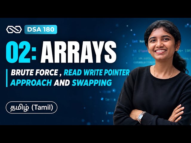 DSA in Tamil #2 – Arrays | LeetCode 283: Move Zeroes | Brute Force | Read Write Pointer | Swapping