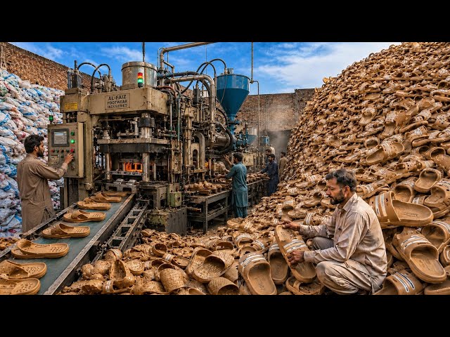 Incredible Recycling Process of Waste Shoes into New Slippers|Amazing Footwear Manufacturing Process