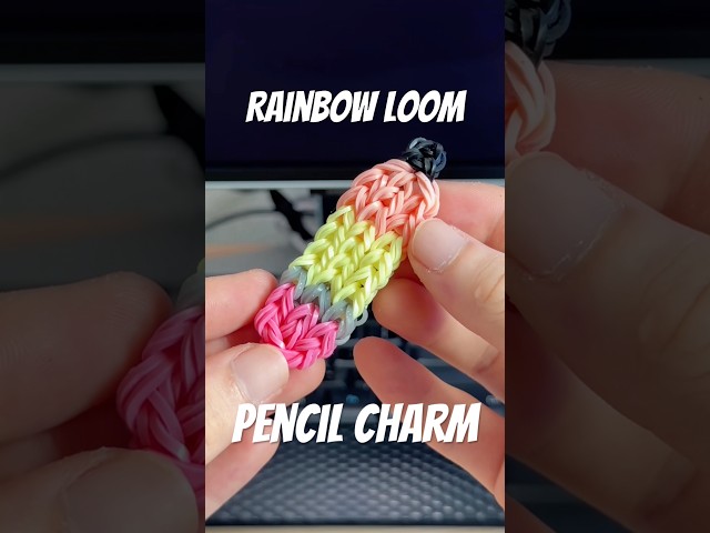 Let’s Make a Rainbow Loom Pencil Charm ✏️| Design Credit: MBM Crafts On YT #rainbowloom #fyp