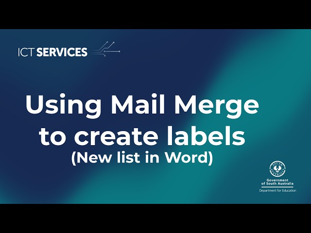 Microsoft Word - Using Mail Merge to create labels - New list in Word